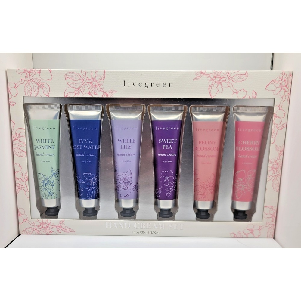 Livegreen 6 piece hand cream set orig gift box new unopened